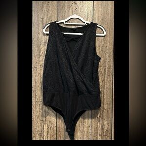 Torrid Surplice Strappy Bodysuit - Lace Black